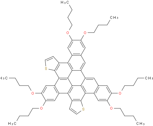 5,6,11,12,18,19-hexabutoxydibenzo[4,5:8,9]naphtho[1',2',3',4':12,1]peryleno[2,3-b:10,11-b']dithiophene